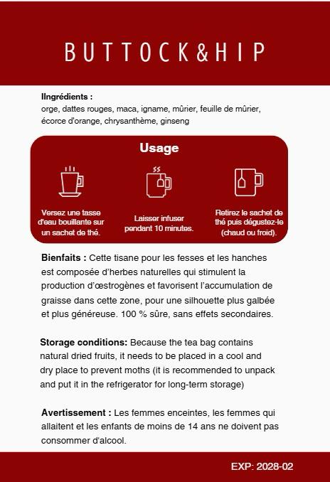 Thé pour augmentation des fesses et courbe définie